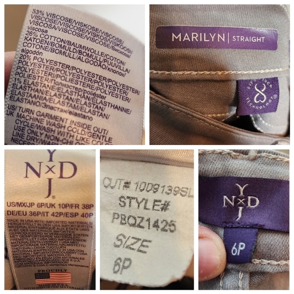 NYDJ super soft Marilyn Straight grey jeans. - Picture 3 of 15